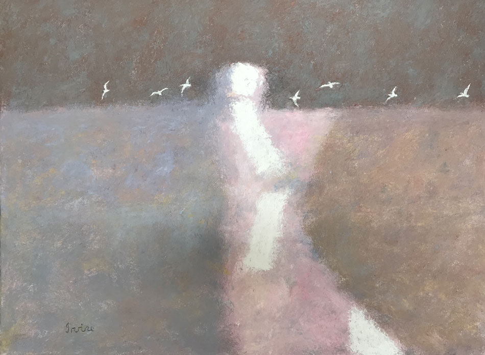 WILLIAM IRVINE Moonrise Gulls Returning II, oil on canvas, 36 x 48 inches