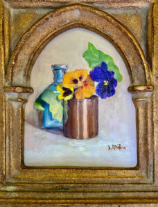 JOSEPH KEIFFER
Old Vessels in Pansies and Nasturtiums
in a Robert Kulicke frame
oil on panel, 8 x 6 inches
$850