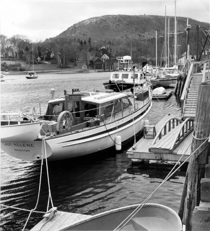 BERENICE ABBOTT Lady Helene in Camden Harbor, c. 1966, vintage silver gelatin photograph, 8 x 8 inches