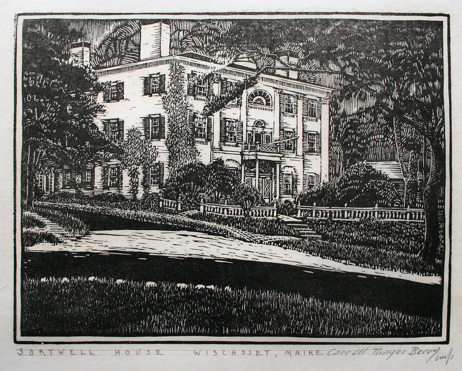 CARROLL THAYER BERRY Sortwell House #43, woodblock print, 8 x 10 inches