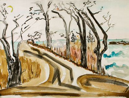 CHENOWETH HALL Untitled T.2.50.2001, watercolor, 16 x 20 inches