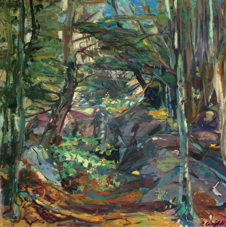 GRETNA CAMPBELL Dark Woods, 1982, oil on canvas, 42 x 42 inches