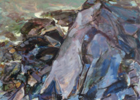 GRETNA CAMPBELL Looking Down II, 1985, oil on canvas, 28 x 35 inches