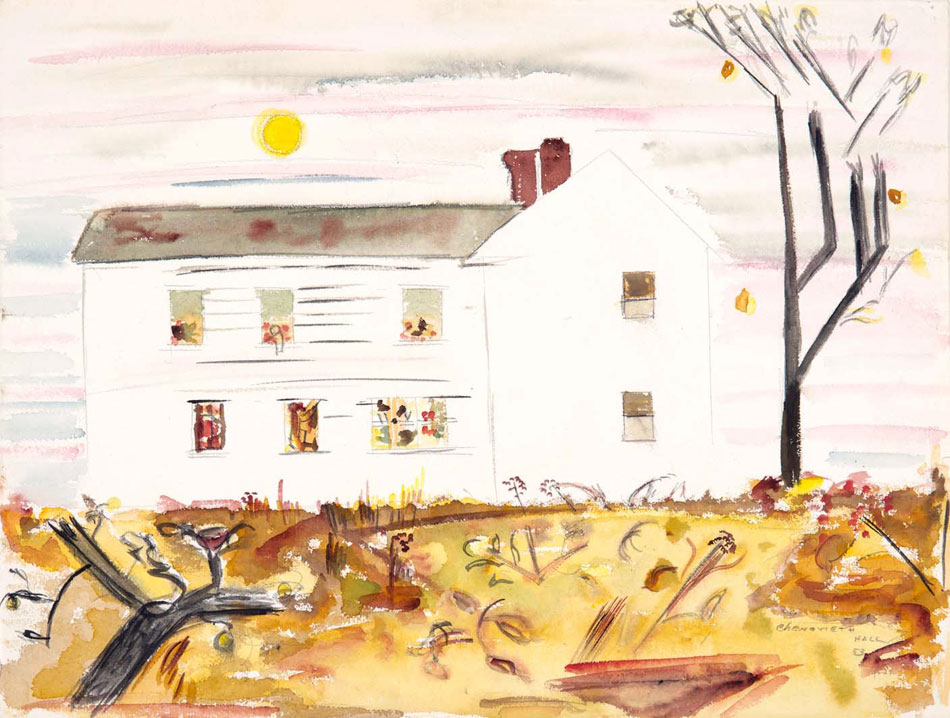 CHENOWETH HALL Autumn House, watercolor, 14 x 20 inches