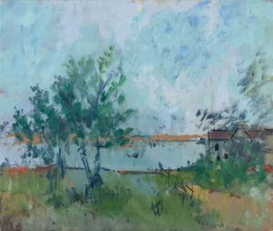JOHN HELIKER
House and Trees by the Bay, 1969
oil on canvas, 21 x 25 inches
$18,000
