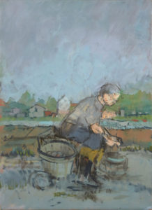 JOHN HELIKER
The Clamhusker, 1989
oil on canvas, 22 x 16 inches
$15,000

