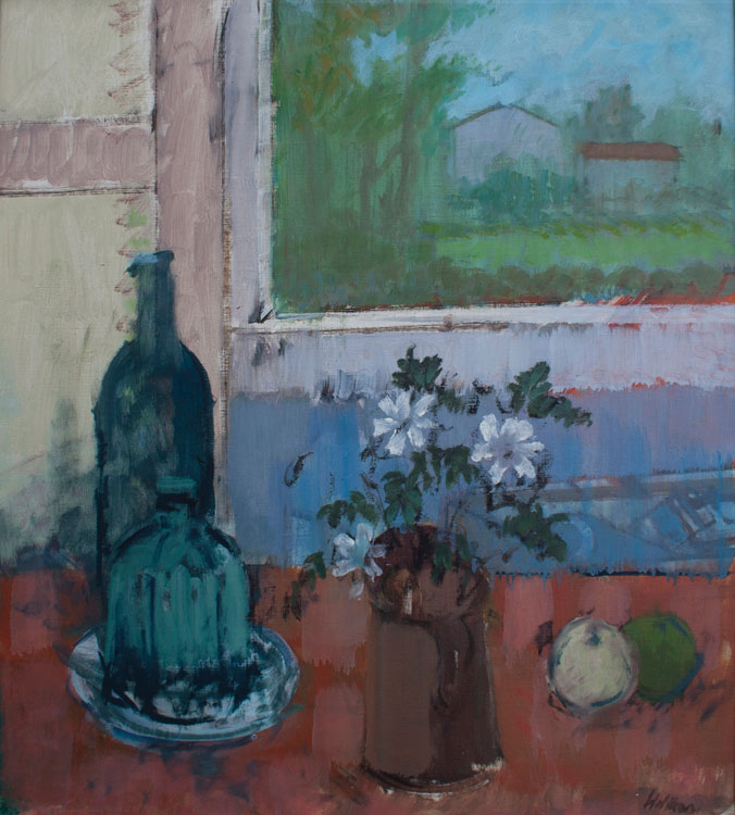 JOHN HELIKER Still Life with White Flowers, 1988, oil on canvas, 24 x 21 inches