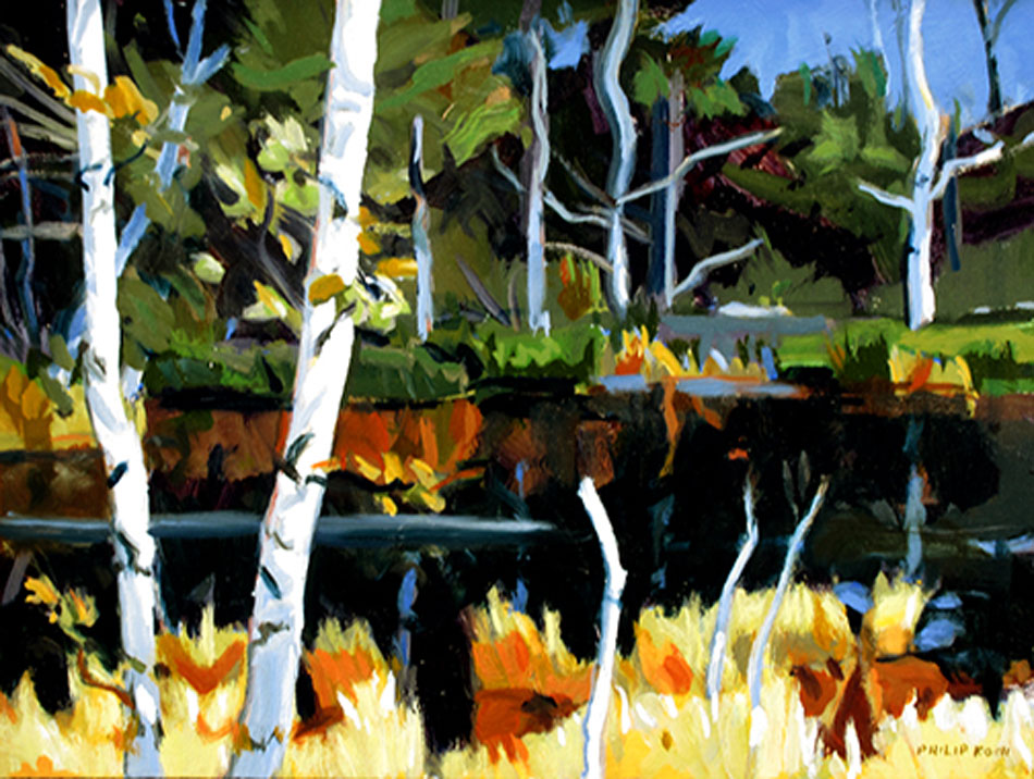 PHILIP KOCH Blackbird's Pond III, oil on panel, 13.5 x 18 inches