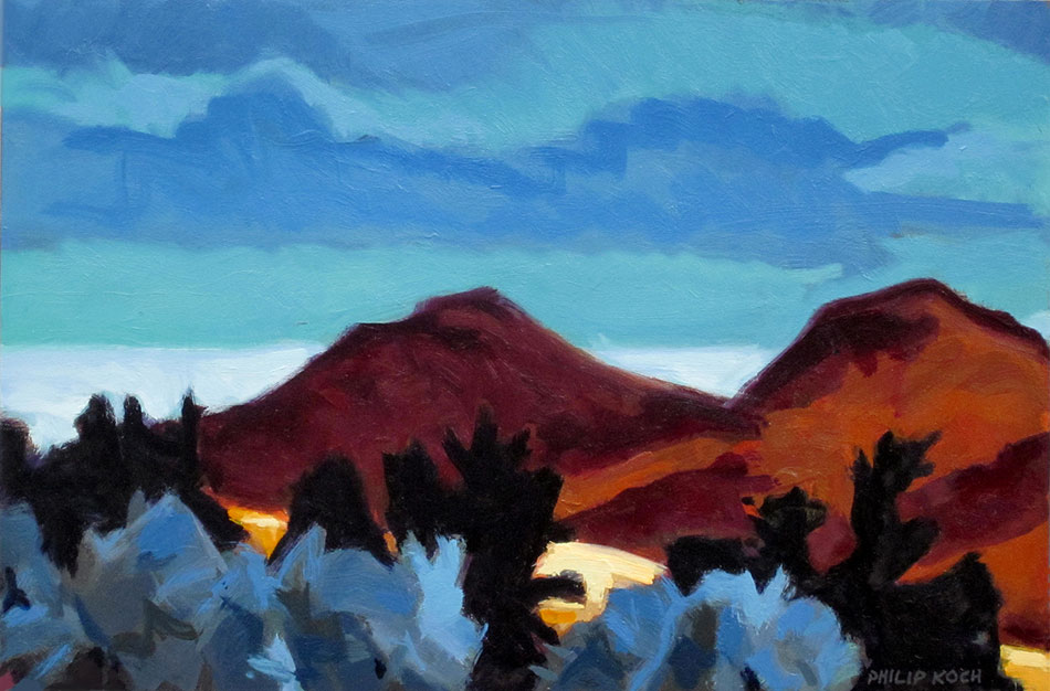 PHILIP KOCH Mountains: Rust, oil on canvas, 10 x 15 inches