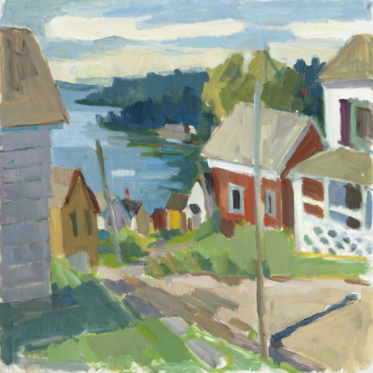 ROSIE MOORE Road to the Bay oil on canvas, 30 x 30 inches