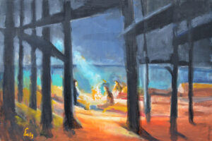 MILY MUIR (1904–2003)
Night Campfire
oil on canvas, 20 x 28 inches
signed lower left
$3600