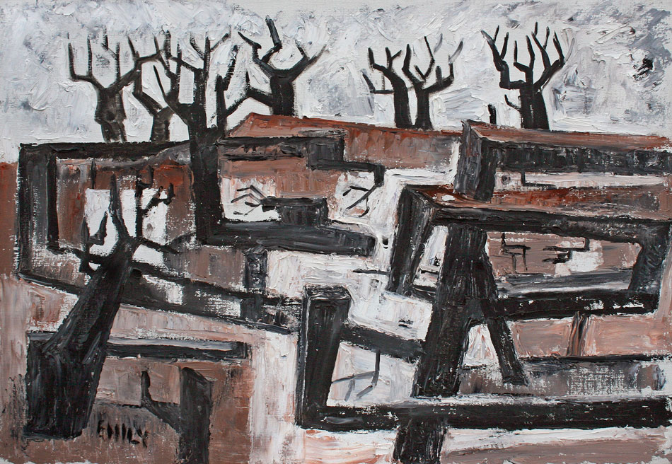 EMILY MUIR Strange Trees, oil on canvas, 21 x 30 inches
