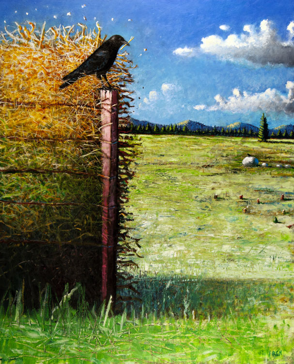 ED NADEAU Crows and Compost, 2013, oil on canvas, 34 x 43 inches