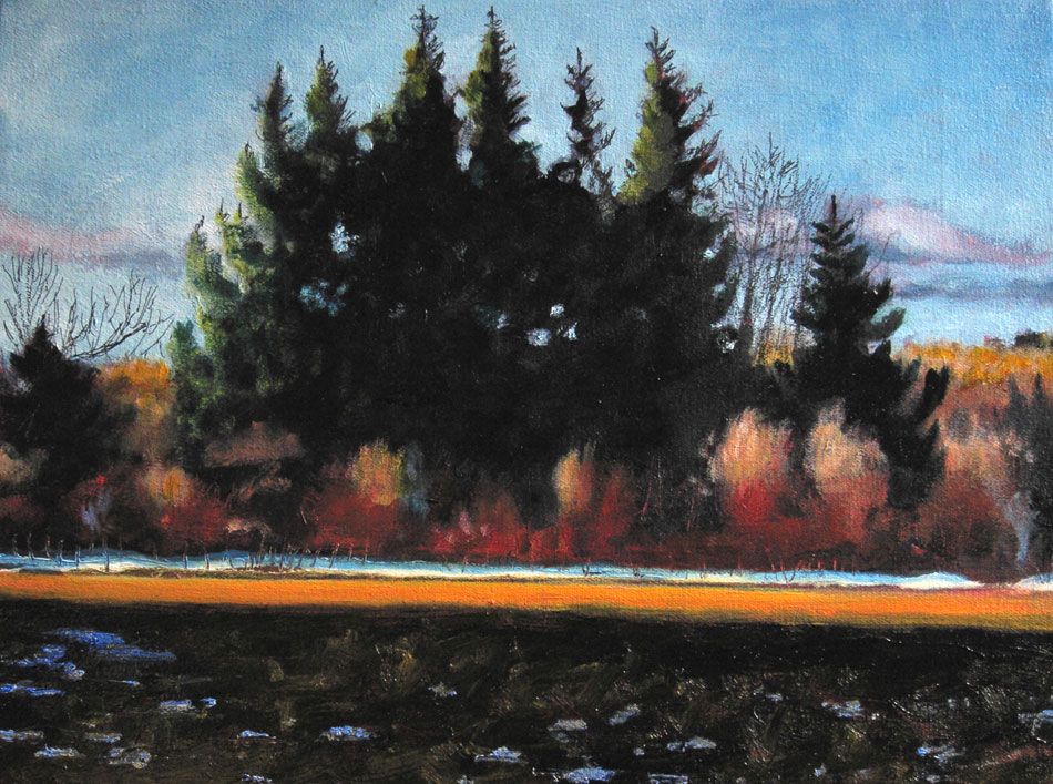 ED NADEAU Morning Light, oil on canvas, 9 x 12 inches