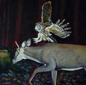 ED NADEAU
Owl and Pronghorn
oil on panel, 6 x 6 inches
$350