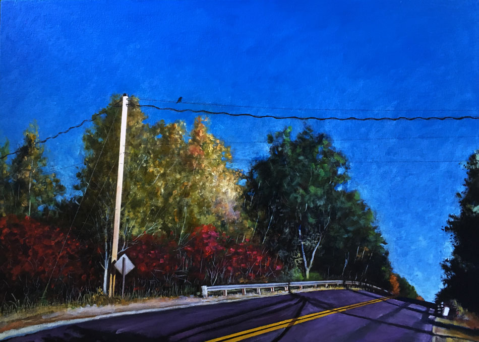 ED NADEAU Road Looking East, oil on canvas, 20 x 28 inches