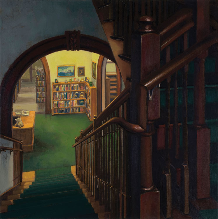 ALISON RECTOR Entering Circulation, oil on linen, 20 x 20 inches