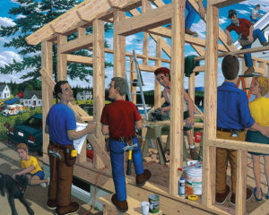 ROBERT SHILLADY
The Builders
acrylic on canvas, 56 x 70 inches
$18,000