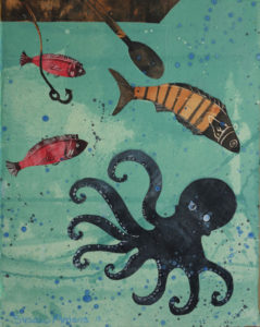 SUSAN AMONS
Octopus with Fish I
monoprint with pastel, 11 x 14 inches
$300