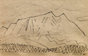 PHILIP BARTER (1939–2024)
Mount Katahdin
1997, pencil sketch, 4 x 7 inches
$950 framed