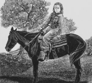SIRI BECKMAN
Cowgirl
wood engraving,  6 x 6.5 inches
limited edition of 50
$500