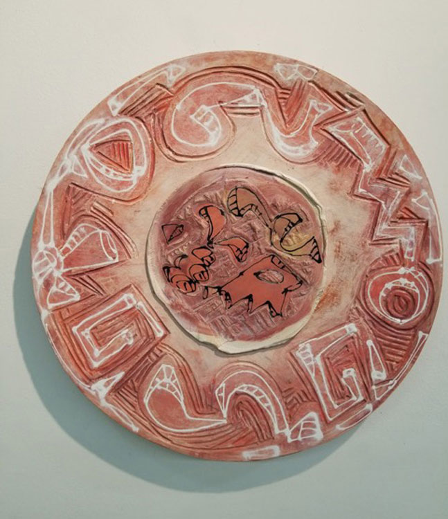 CHARLIE HEWITT Platter I, ceramic, 20 x 20 inches