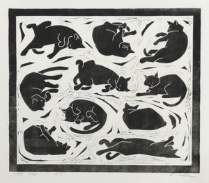 HOLLY MEADE
Cats Sleep
woodblock print, 17 x 20 inches
last 2 in edition of 9
$900