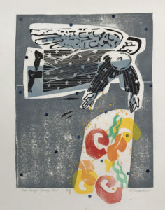 HOLLY MEADE
Good Things Coming Down
woodblock print, 16 x 12 inches
edition of 14
$900