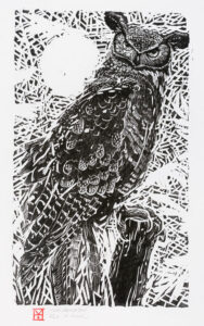 HOLLY MEADE
Horned Owl
woodblock print, 28 x 18 inches
last in edition of 20
$2400