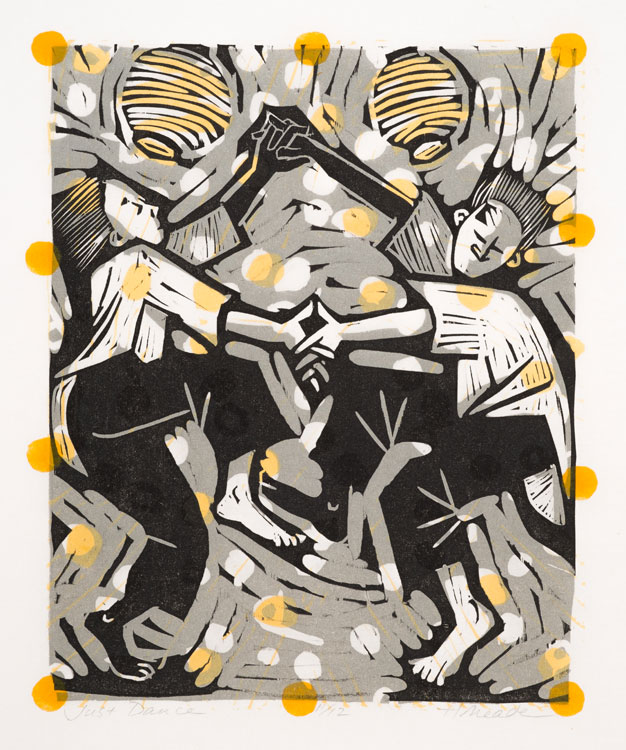 HOLLY MEADE Just Dance, 2/10, woodblock print, 11 x 9 inches