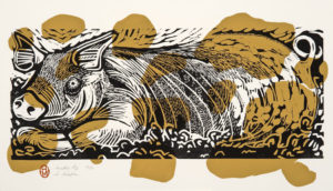 HOLLY MEADE
Muddy Pig
woodblock print, 14 x 24 inches
edition of 24
$1600
