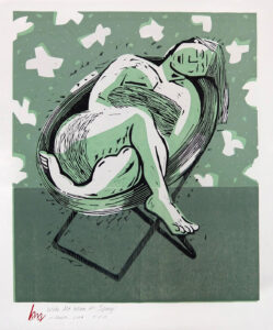 HOLLY MEADE (1956–2013)
Wake Me When It’s Spring
woodblock print, 16 x 20 inches
edition of 11
$600