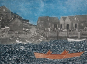 JOHN NEVILLE
Andrew and Albert Rowing Against a Tidal Surge
etching, 18 x 24 inches
$1000