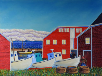 JOHN NEVILLE Haulout, oil on canvas, 30 x 40 inches