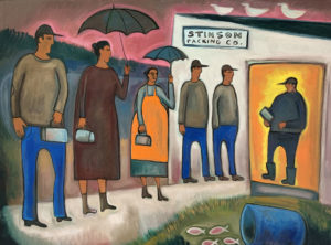 MATT BARTER
Day Workers, Stinson Packing Company
oil on canvas, 36 x 48 inches
$4200