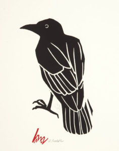 HOLLY MEADE
Crow
woodblock print, 7 x 5 inches
last 2 in unnumbered edition
$800
