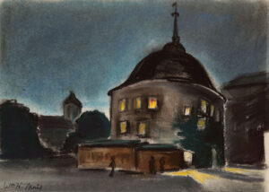 WILLIAM MUIR
European Round Church
signed lower left
pastel on paper, 9 x 12 inches
$650