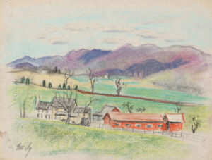 EMILY MUIR
Big Farm
signed lower left
pastel on paper, 9 x 11 inches
$650