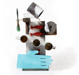 MATT BARTER
Cantown Labeler
painted wood with found objects, 32 x 16 x 12 inches
$3200