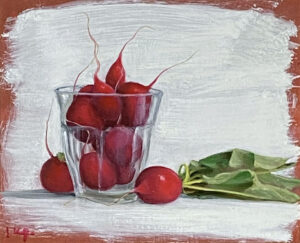 JOSEPH KEIFFER
A Glass of Radishes
oil on canvas, 8 x 10 inches
$1000