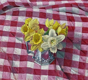 JOSEPH KEIFFER
Daffodils on a Checkered Cloth
oil on canvas, 14 x 8 inches
$1400