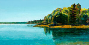 TOM CURRY
Inlet
oil on birch panel, 18 x 36 inches
$5800