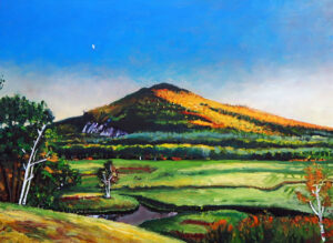 ED NADEAU
Mountain and Moon Sunset
oil on panel, 9 x 12 inches
$1100