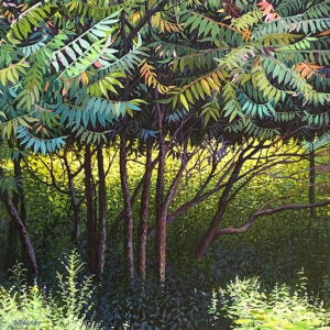 JUNE GREY
Under the Sumac
acrylic on panel, 20 x 24 inches
$1500