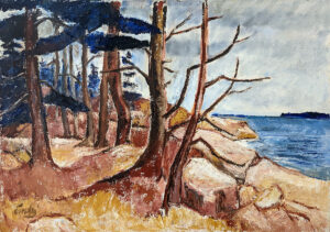 EMILY MUIR (1904–2003)
Rocky Coast
oil on canvas, 26 x 36 inches
signed lower left
$5400