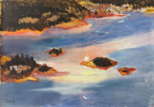 EMILY MUIR (1904–2003)
Setting Sun Over Stonington
oil on canvas, 14 x 20 inches
signed lower left
$2400