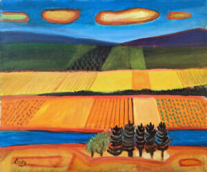 EMILY MUIR (1904–2003)
Orange Farmland
oil on canvas, 20 x 24 inches
signed lower left
SOLD