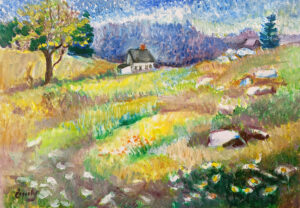EMILY MUIR
Farmhouse in Rocky Field
oil on canvas, 18 x 26 inches
signed lower left
$2800
