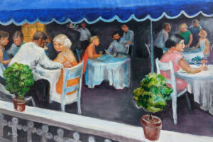 EMILY MUIR (1904–2003)
Dinner Al Fresco
oil on canvas, 40 x 60 inches
signed lower left
$9400
