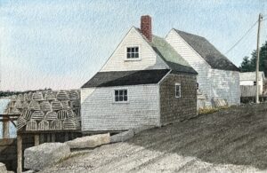 GREGORY DUNHAM
Stacked Traps, Stonington
watercolor, 7.5 x 11.25 inches
$2400